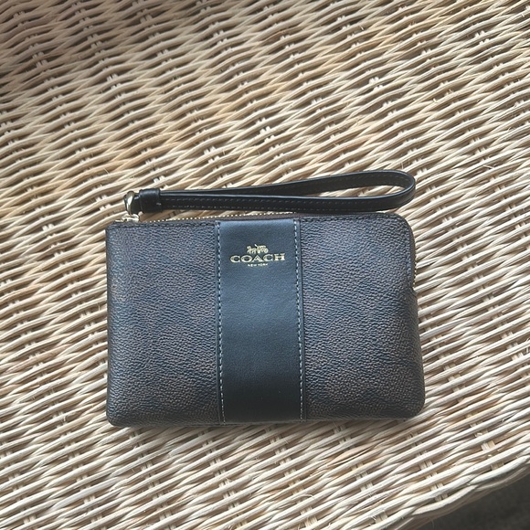 Coach Black and Brown Wristlet - Picture 1 of 4